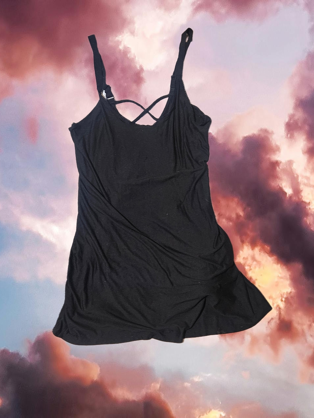 Secret Treasures Black Strappy Chemise Slip